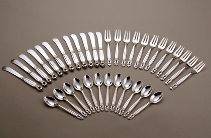 Georg Jensen Sterling Silver Flatware Set (36) - Acorn Pattern